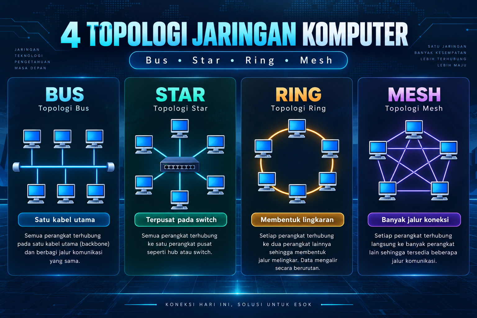 Wajib Tahu! 4 Topologi Jaringan yang Paling Sering Dipakai