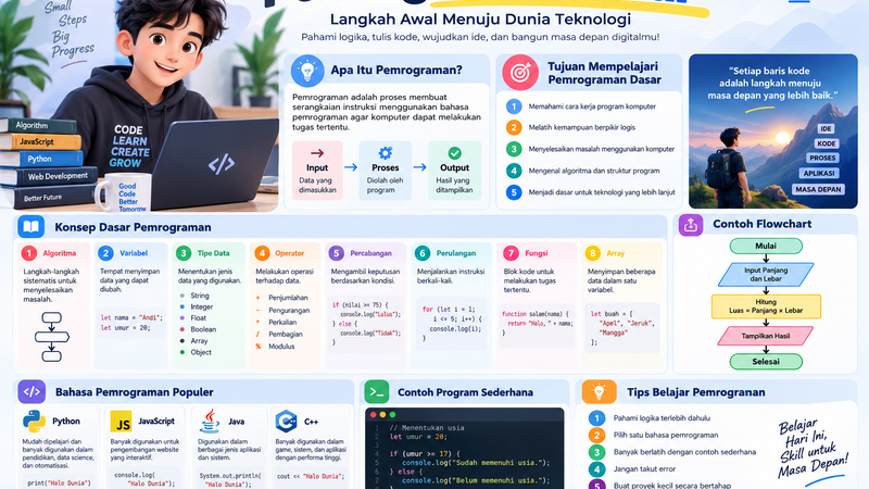 Pemrograman Dasar: Pengertian, Konsep, dan Cara Belajar untuk Pemula