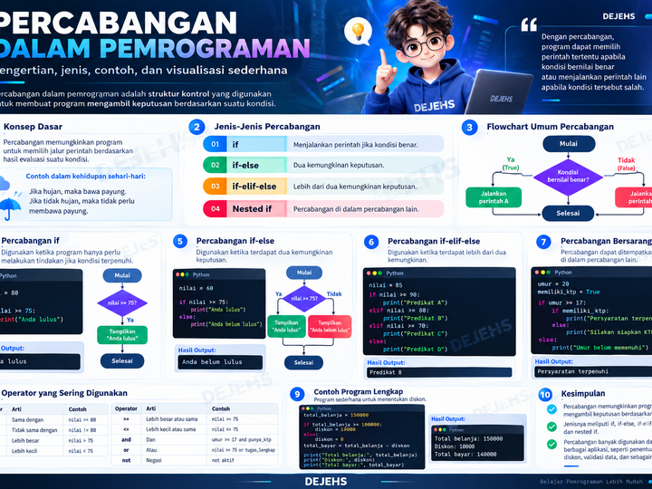 Percabangan dalam Pemrograman: Pengertian, Jenis, dan Contohnya