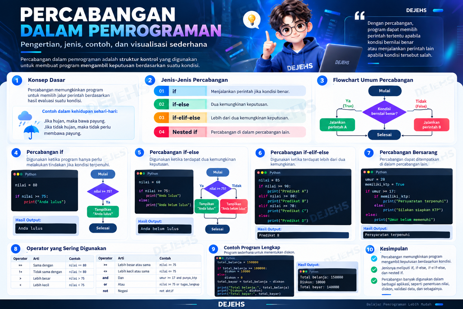 Percabangan dalam Pemrograman: Pengertian, Jenis, dan Contohnya